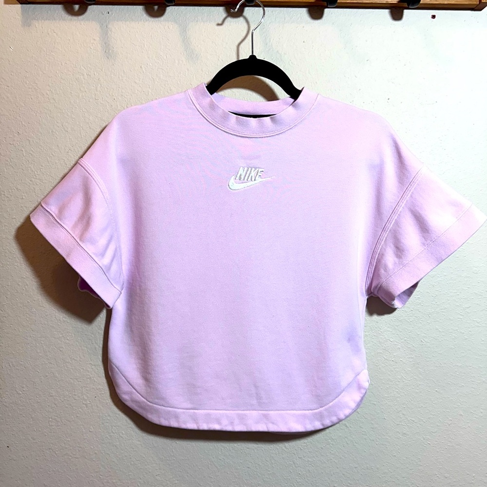 NIKE athletic pink terry crop
